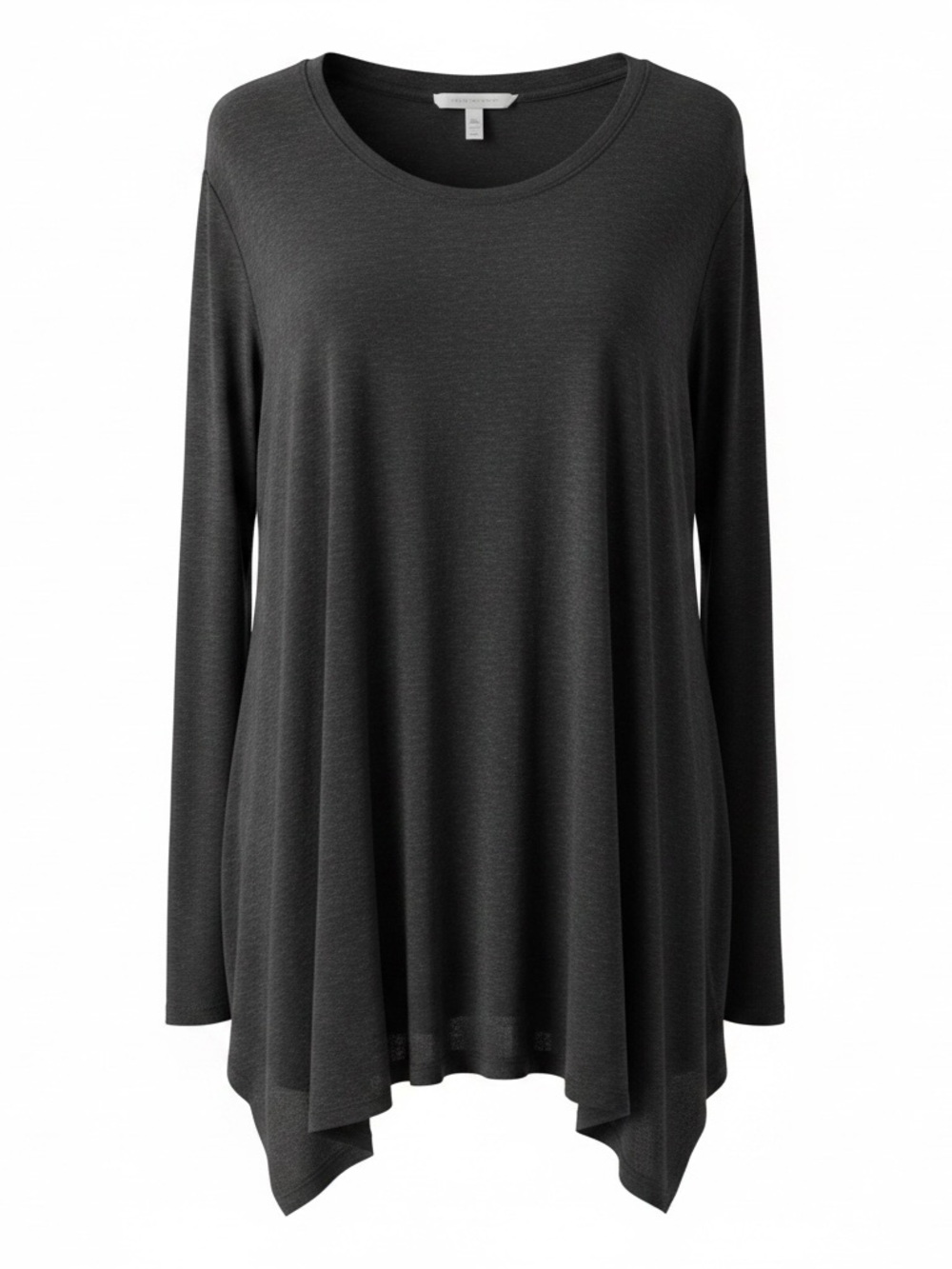 Joan Vass Charcoal Long-Sleeve Swing Tunic